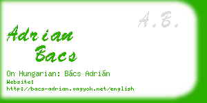 adrian bacs business card